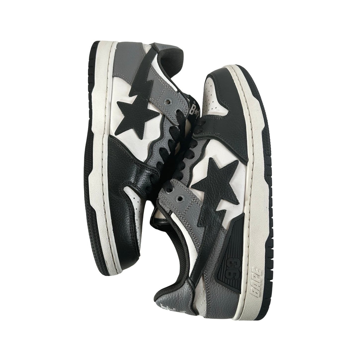 1J80191059 A Bathing Ape Sk8 Sta #5 Black White Grey [USED] - 9.5 M (Used2)