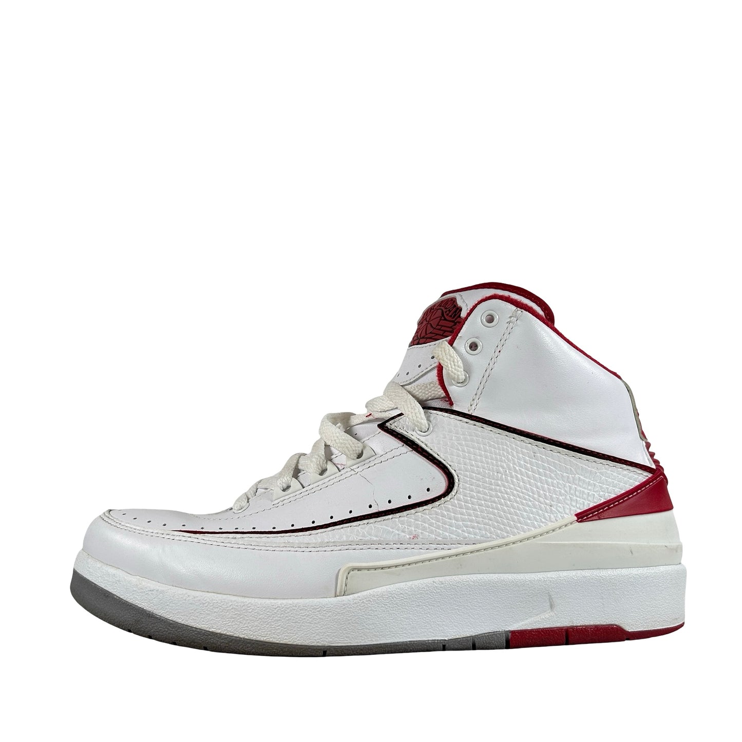 385475 102 Jordan 2 Retro White Red (2014) [USED] - 8 M (Used)