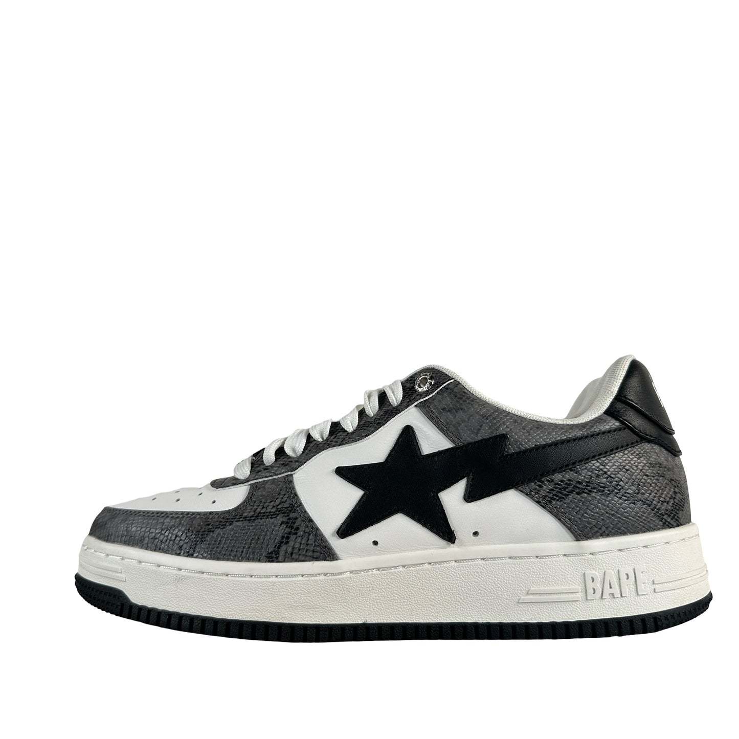 001FWI801009M BLK A Bathing Ape Bape Sta Snake Skin Black [USED] - 9 M (Used)