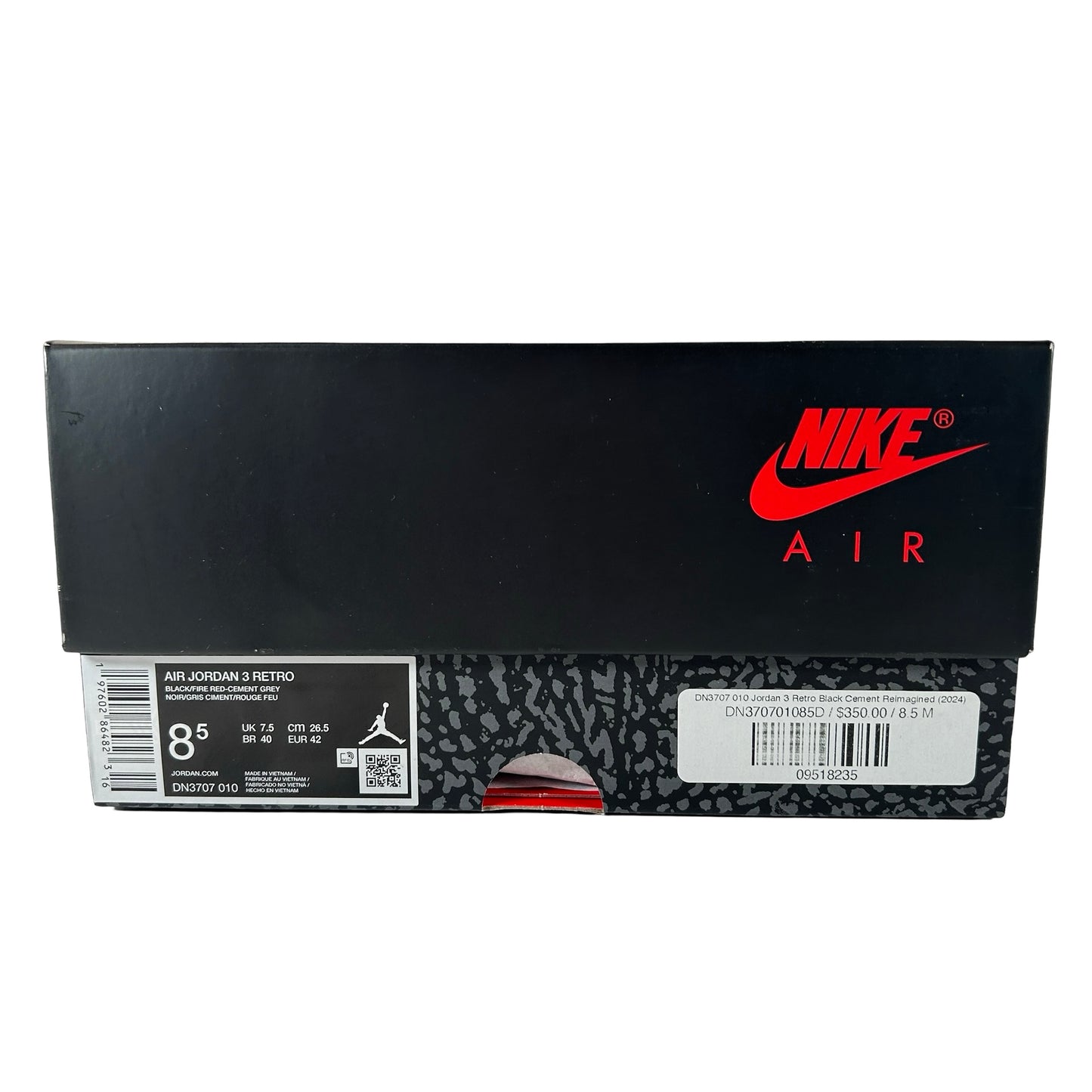 DN3707 010 Jordan 3 Retro Black Cement Reimagined (2024) [USED] - 8.5 (Used)