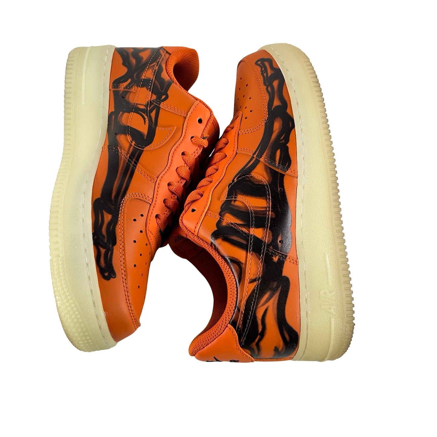 CU8067 800 Nike Air Force 1 Low Orange Skeleton Halloween [USED] - 6.5 M (Used)