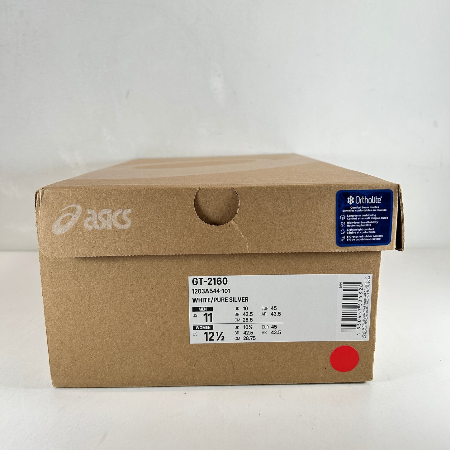 1203A544 101 ASICS GT-2160 White Pure Silver [USED] - 11 M (Used)