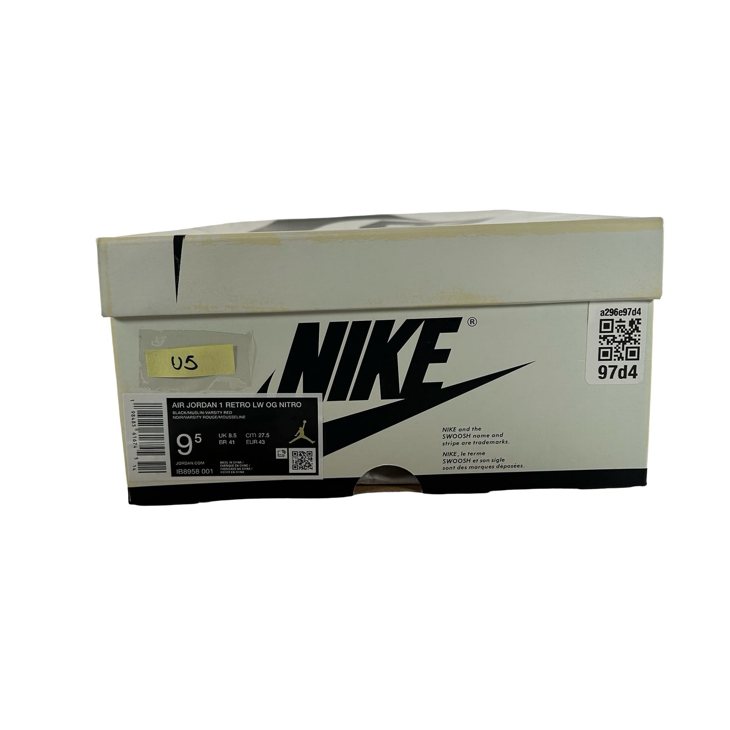 IB8958 001 Jordan 1 Retro Low OG Nigel Sylvester Nitro Better With Time [USED] - 9.5 M (Used5)