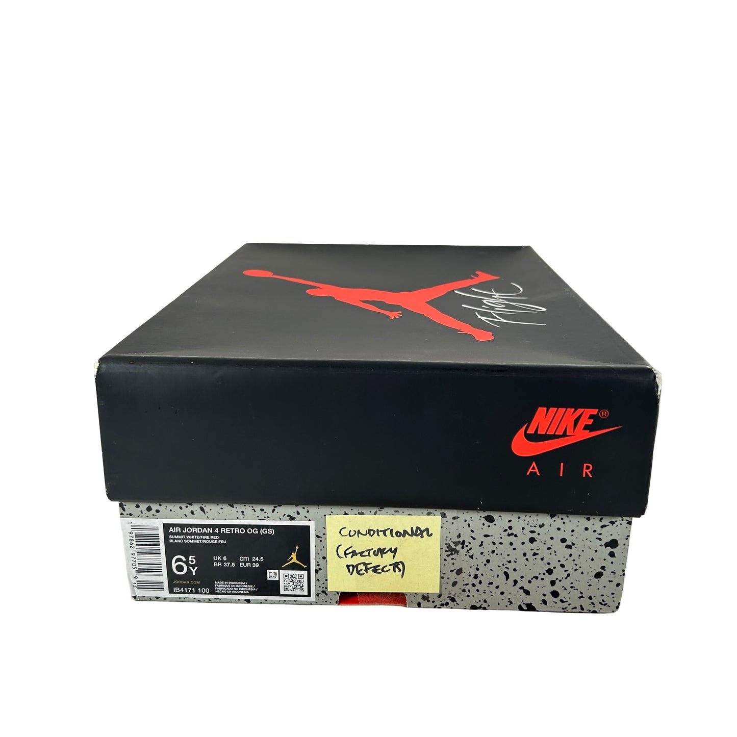IB4171 100 Jordan 4 Retro White Cement (2025) (GS) [CONDITIONAL] - 6.5 Y (Factory Defects)