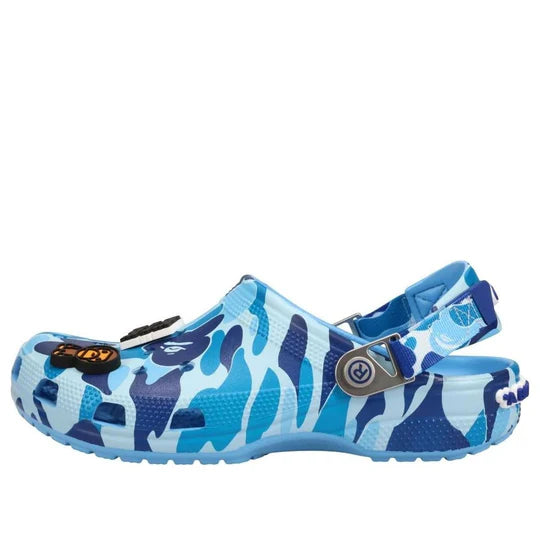 209627 4TB Crocs Classic Clog A Bathing Ape ABC Camo Blue