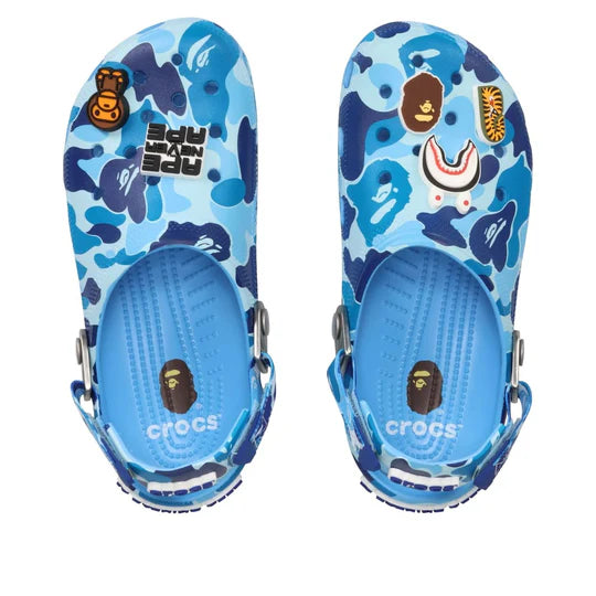 209627 4TB Crocs Classic Clog A Bathing Ape ABC Camo Blue