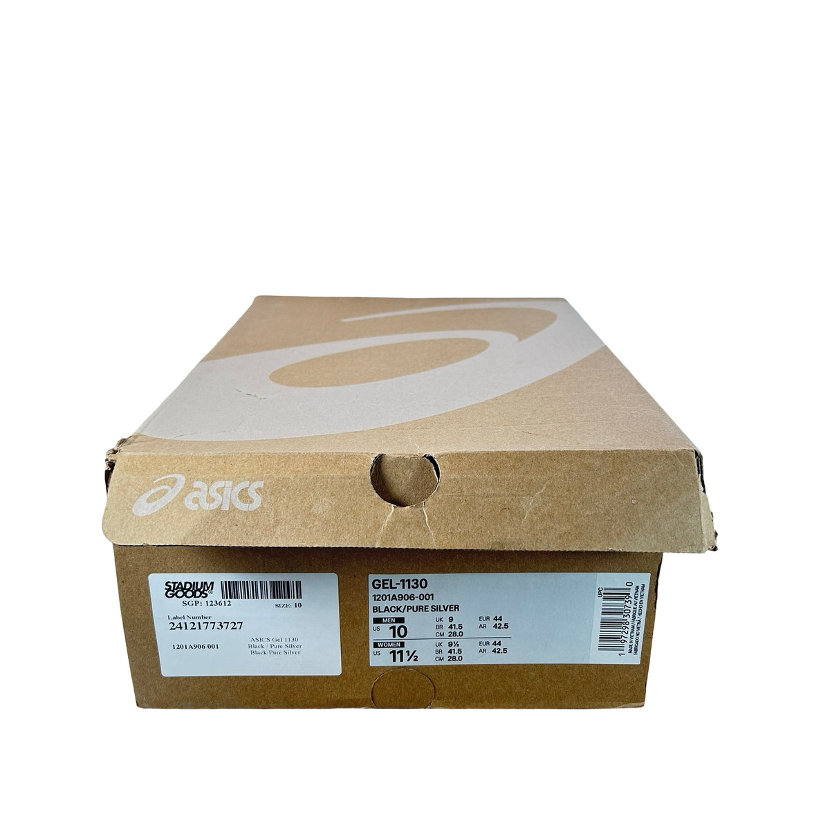 1201A906 001 ASICS Gel-1130 Black Pure Silver [USED] - 10 M (Used)