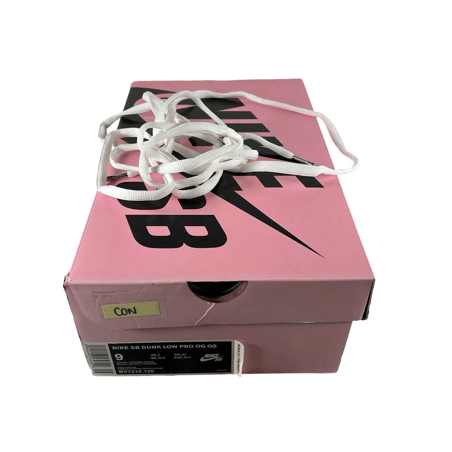 BV1310 100 Nike SB Dunk Low Diamond Supply Co. White Diamond [CONDITIONAL] - 9 M (Yellowing)