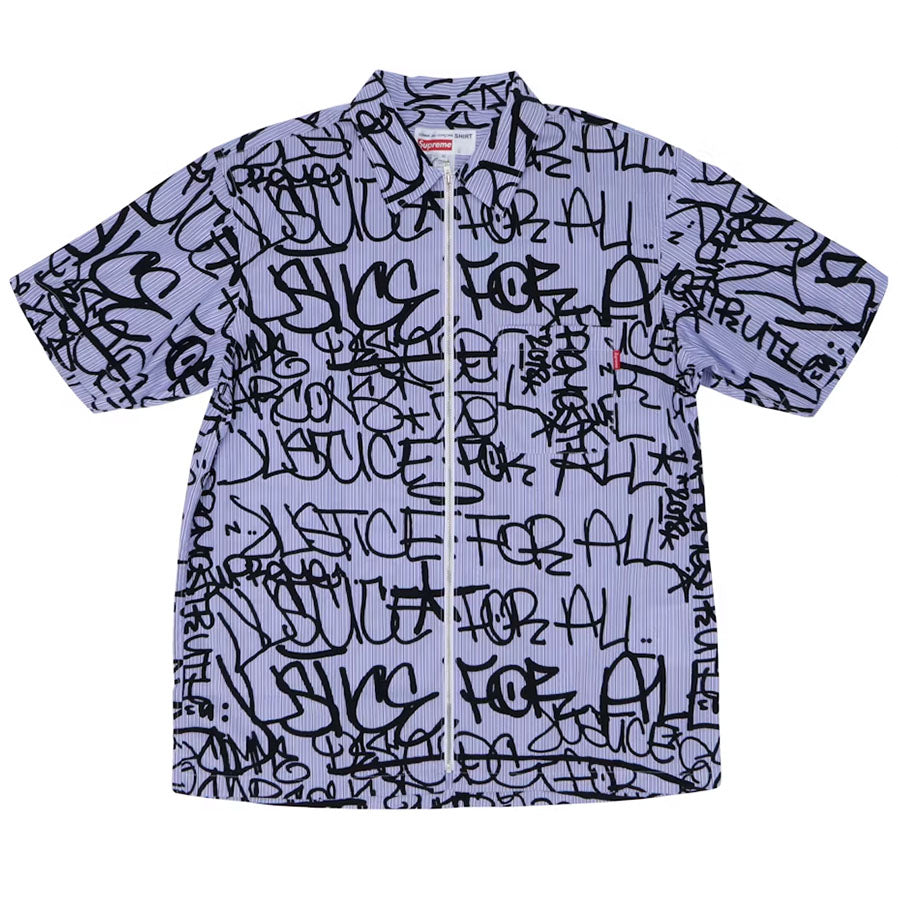 Supreme Comme des Garcons SHIRT Graphic S/S Shirt Blue Stripe [USED] - M (Used)