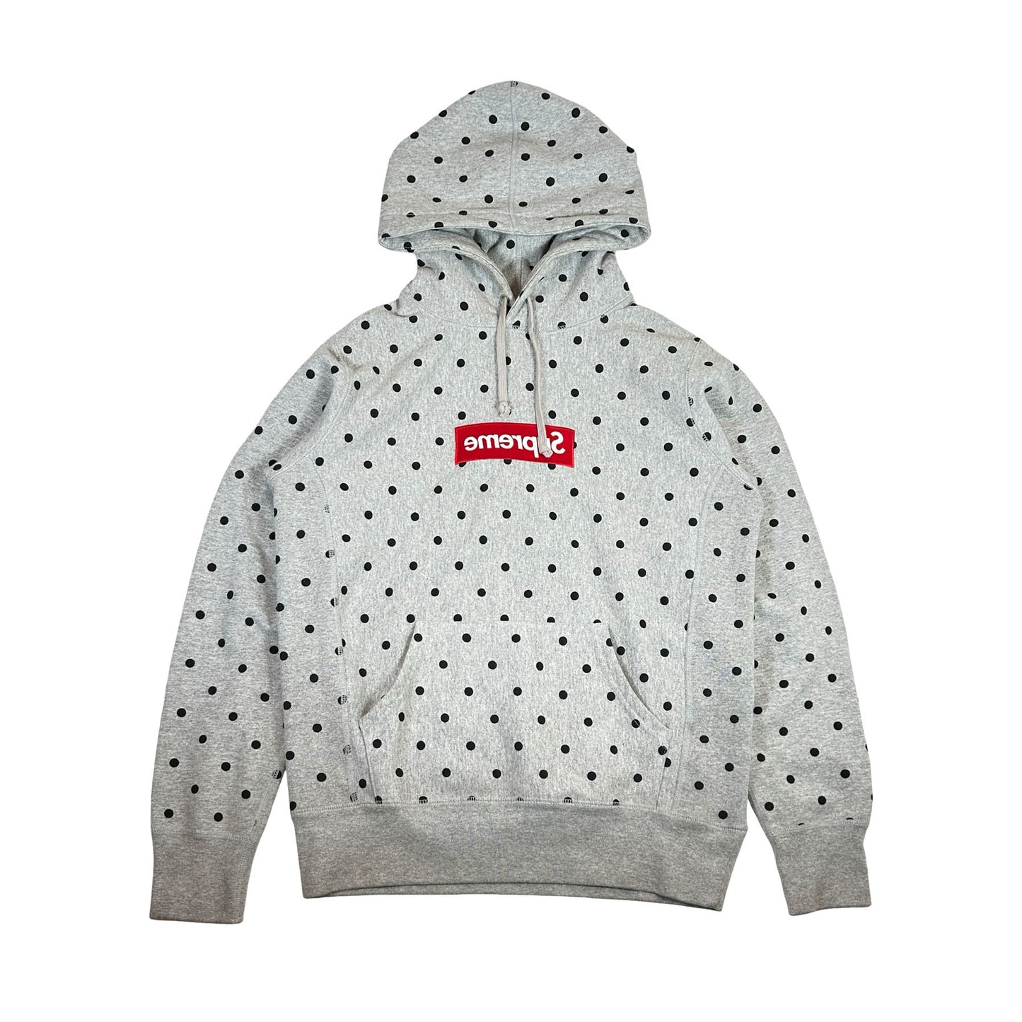 Supreme x Comme des Garçons SHIRT Polka Dot Box Logo Hooded Sweatshirt Heather Grey [USED] - S (Used)