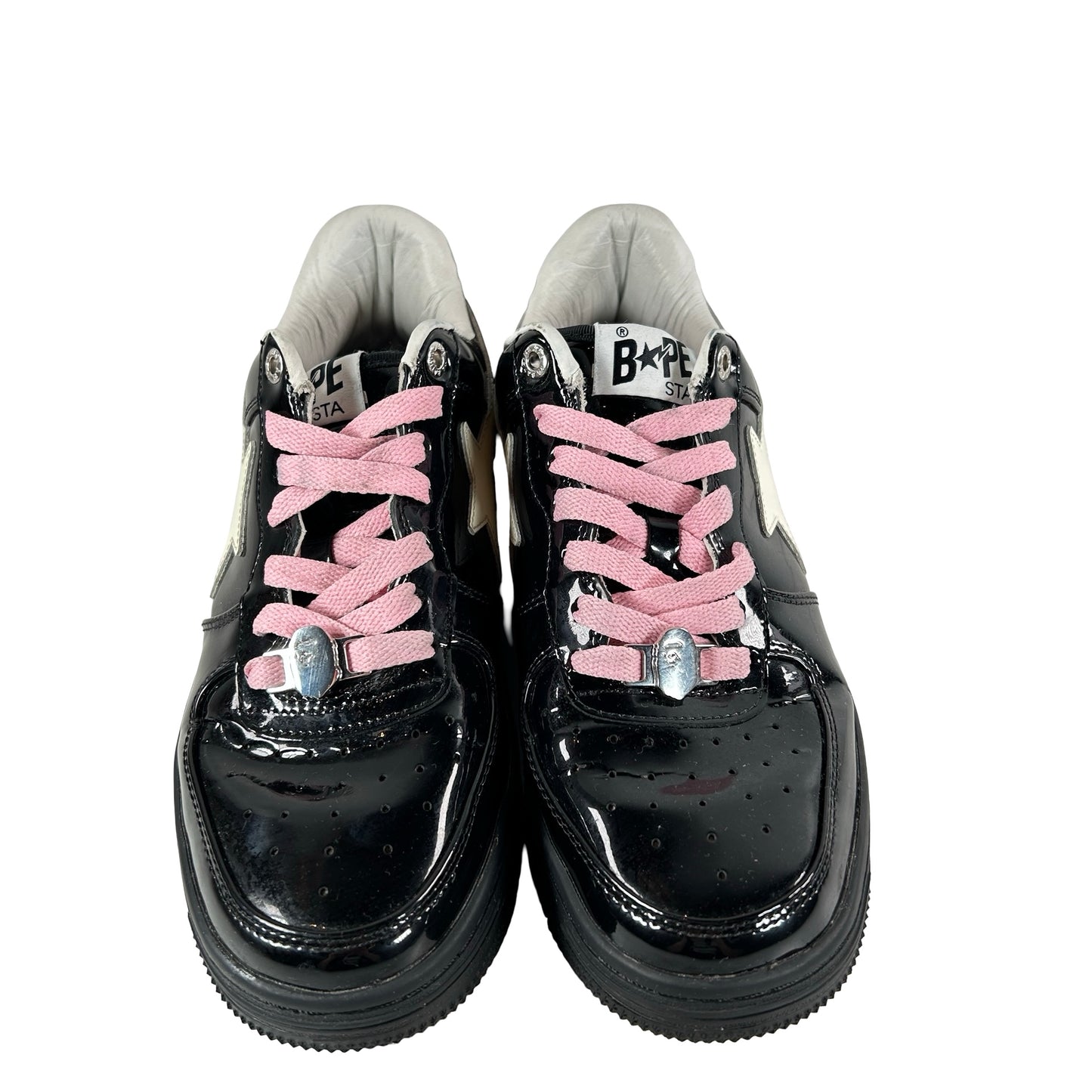 1K30 191 302 BLK A Bathing Ape Bape Sta #2 Black Patent [USED] - 7 M (Used) (No Box)