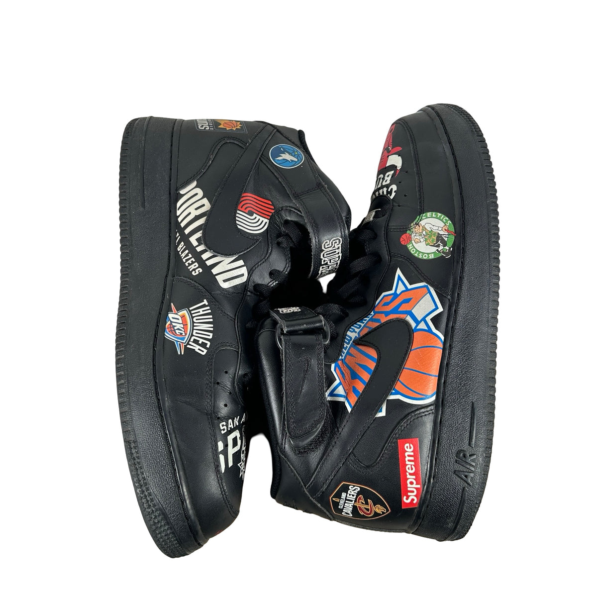AQ8017 001 Nike Air Force 1 Mid Supreme NBA Black [USED] - 12 M (Used) (No Box)
