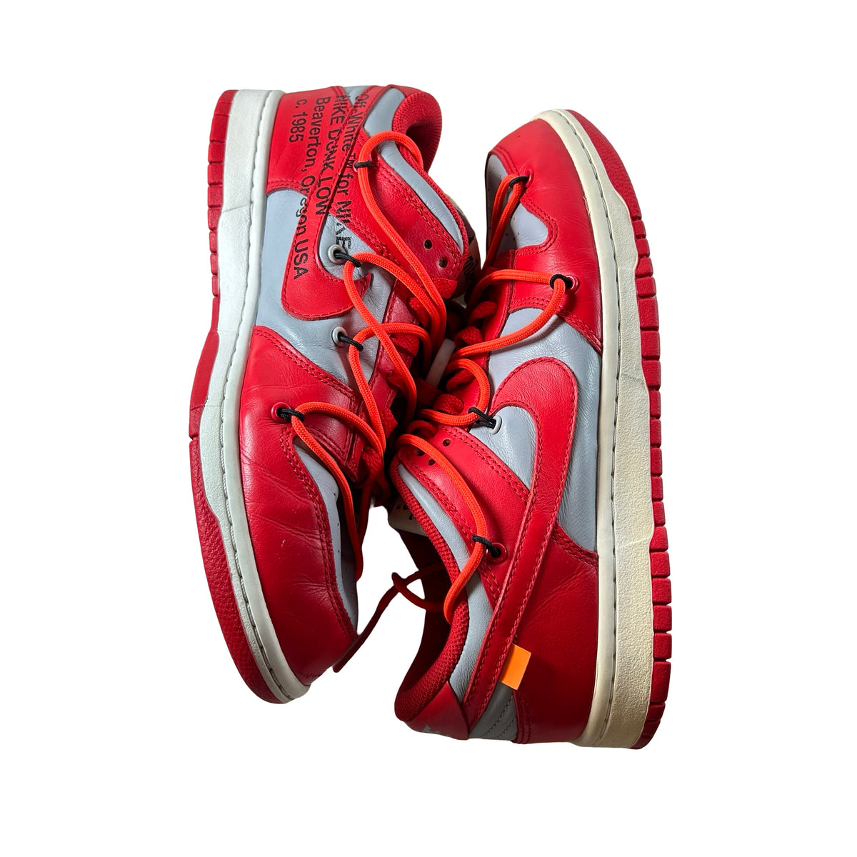 CT0856 600 Nike Dunk Low Off-White University Red [USED] - 8 M (Used) (Replace Box)