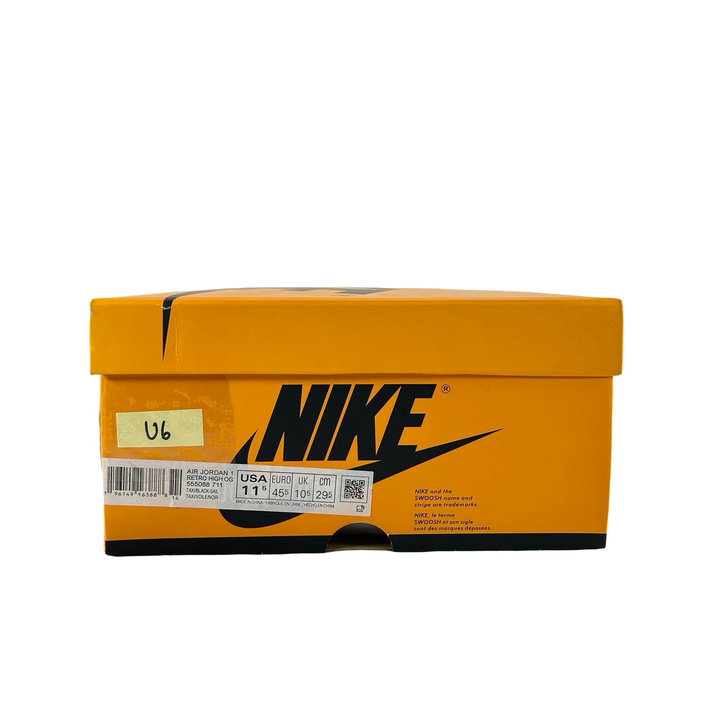 555088 711 Jordan 1 Retro High OG Yellow Toe [USED] - 11.5 M (Used6)