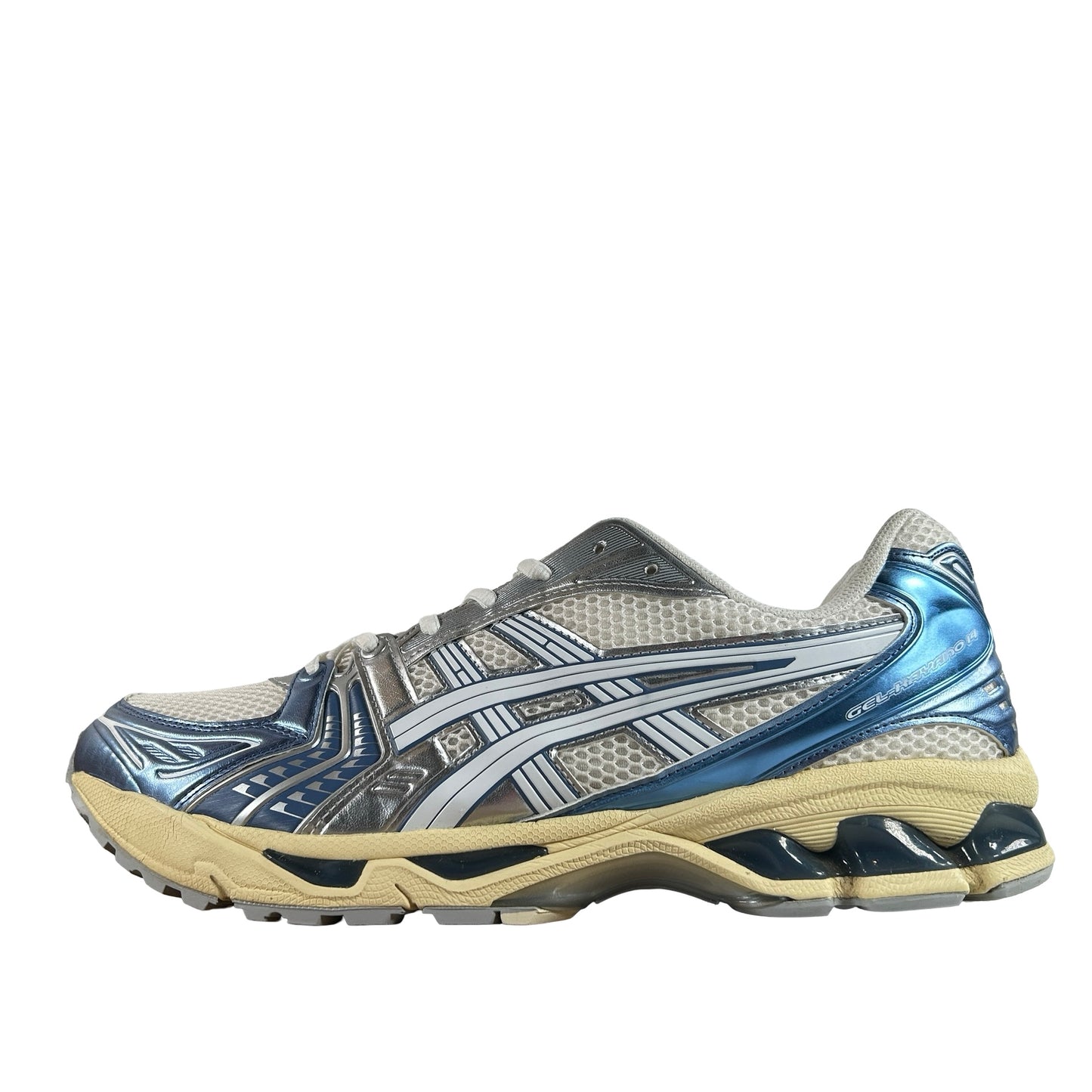 1203A537 102 ASICS Gel-Kayano 14 Cream Metallic Blue [USED] - 13 M (Used)
