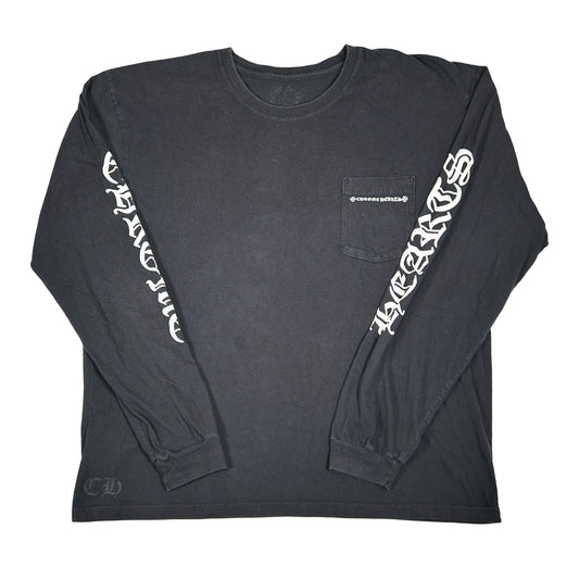 Chrome Hearts Cemetery Cross Tire Tracks L/S T-shirt Black [USED] - XXL (Used)