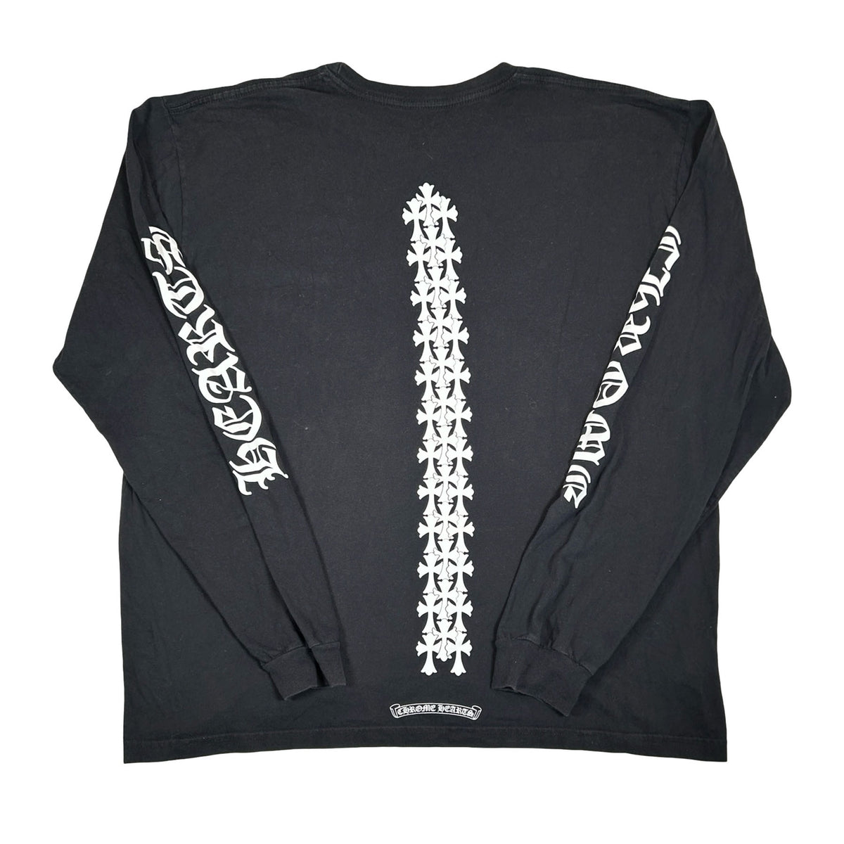 Chrome Hearts Cemetery Cross Tire Tracks L/S T-shirt Black [USED] - XXL (Used)