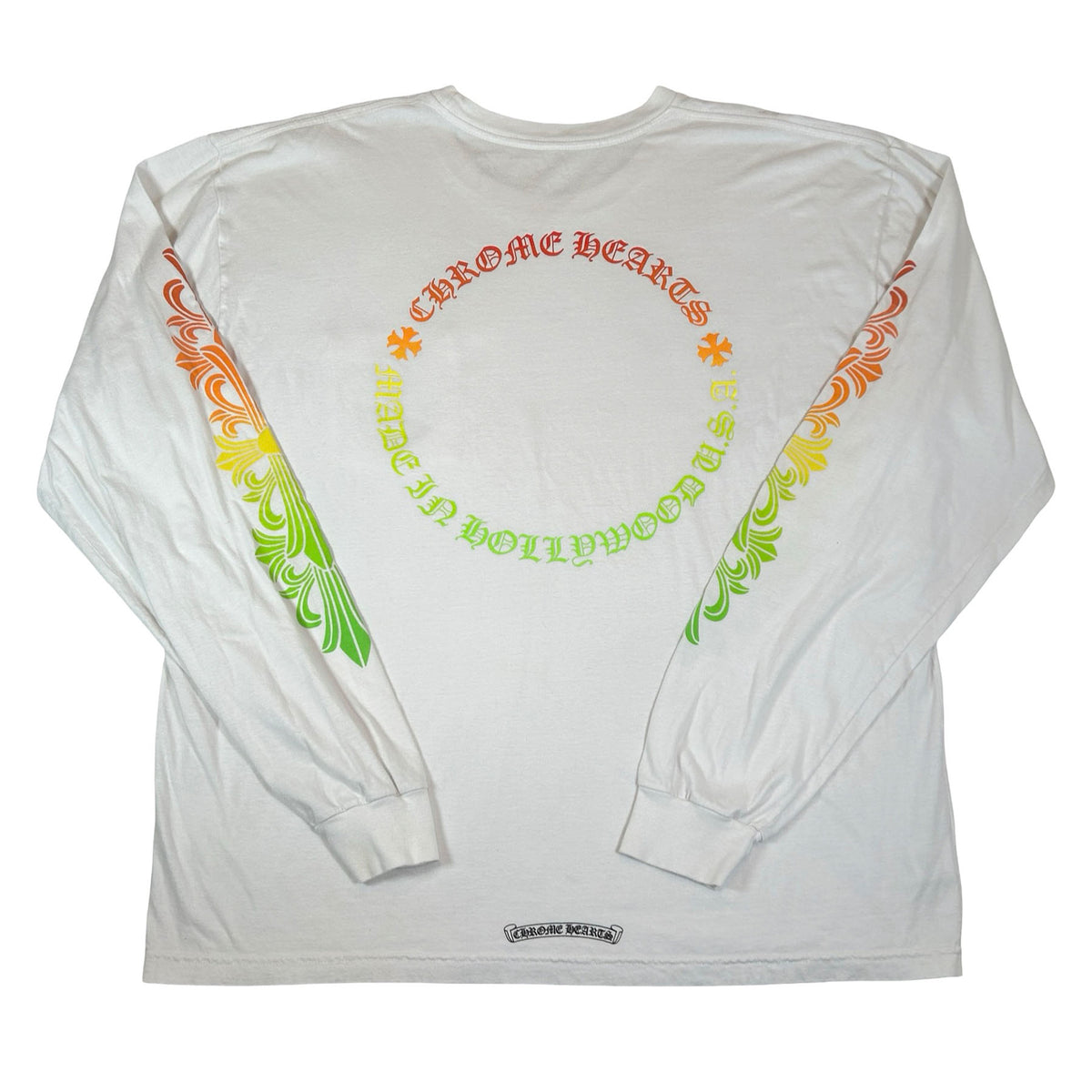 Chrome Hearts Floral Sleeve Gradient Long-Sleeve T-Shirt 'White' [USED] - 2XL (Used)