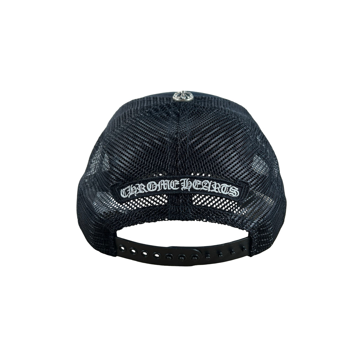 Chrome Hearts Fuck White Leather Patch Trucker Hat White [USED]