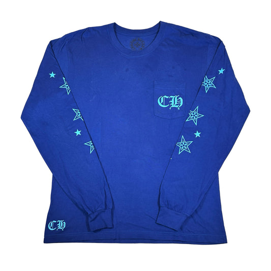 Chrome Hearts Star L/S T-shirt Blue [USED] - XL (Used)