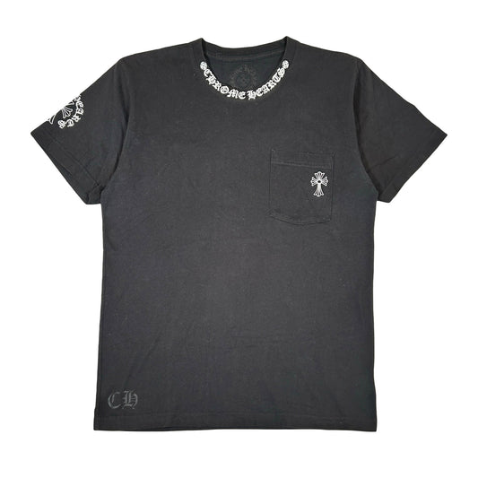 Chrome Hearts Neck Logo Black Cross Pocket Tee [USED] - M (Used)
