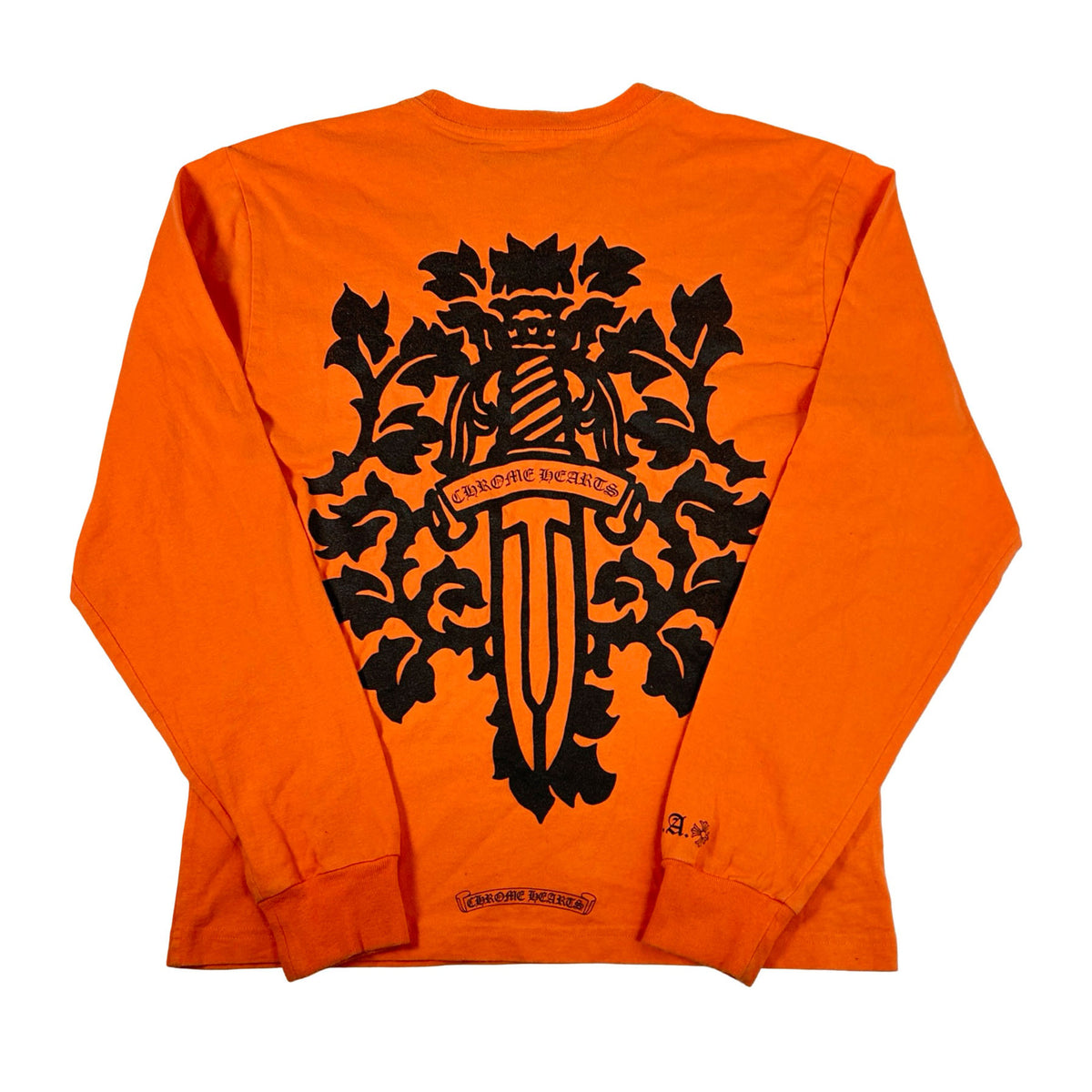 Chrome Hearts Vine Dagger L/S T-shirt Orange/Black [USED] - S (Used)