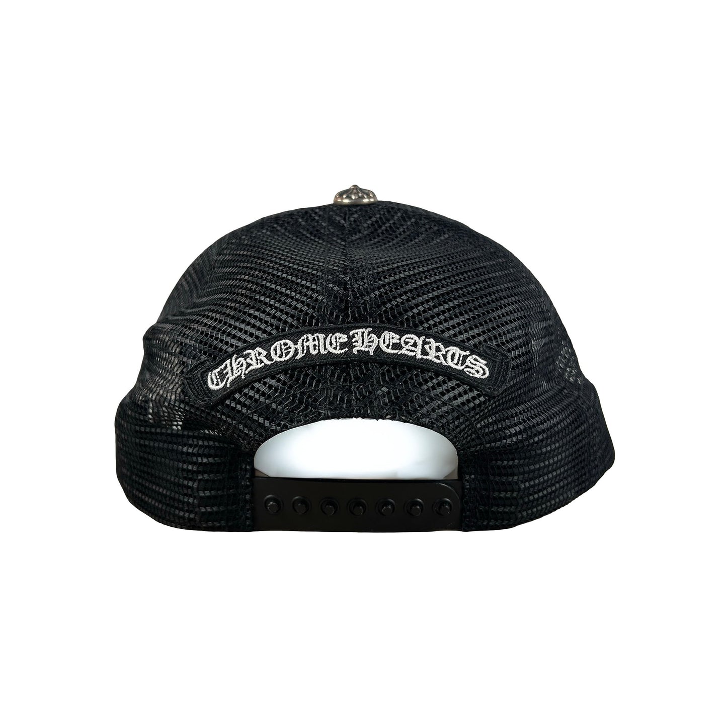 Chrome Hearts White Cemetary Cross (Pony Hair) CH Trucker Hat Black [USED]