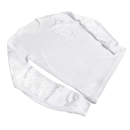 Chrome Hearts White Pocket Floral Long Sleeve