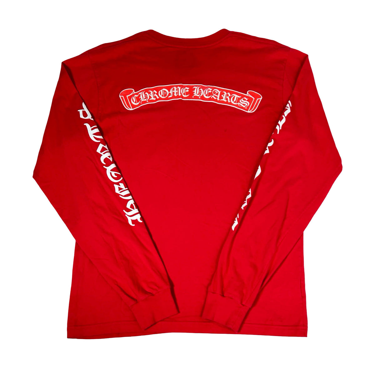 Chrome Hearts Scroll Label Long-Sleeve Red [USED] - M (Used)