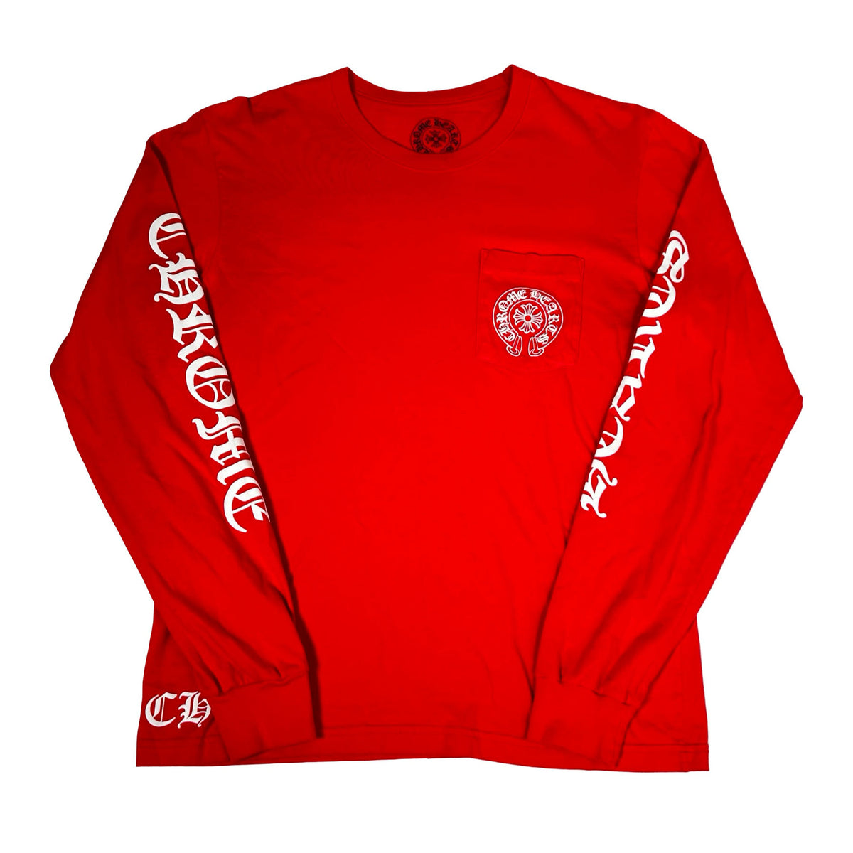 Chrome Hearts Scroll Label Long-Sleeve Red [USED] - M (Used)