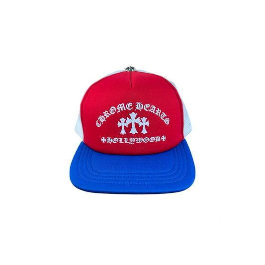 Chrome Hearts Red White Blue Trucker Hat 2026 [USED]