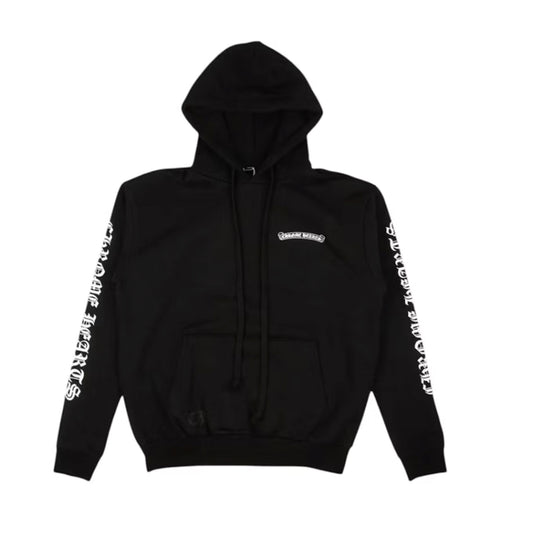 Chrome Hearts Scroll Logo Hoodie Black/White