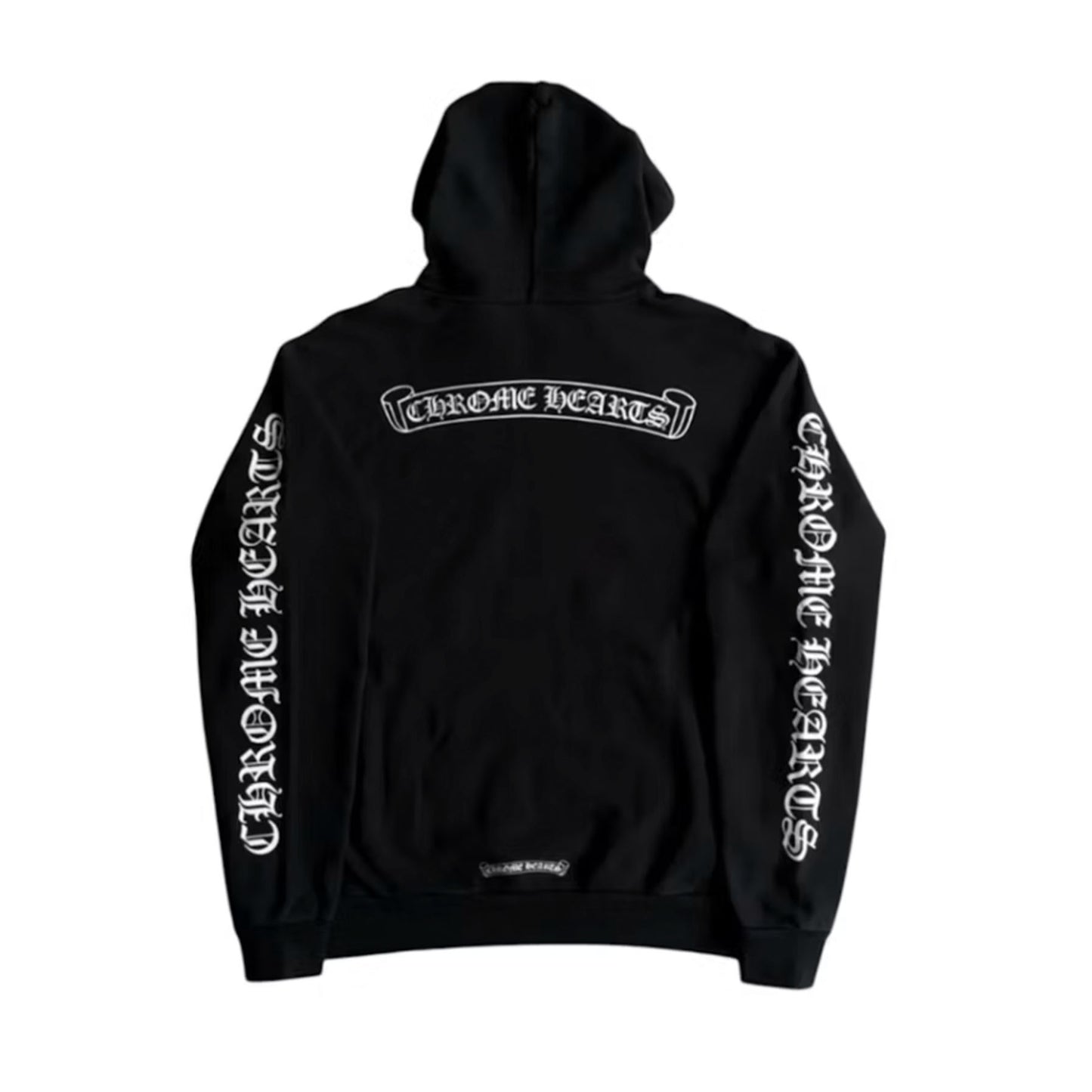 Chrome Hearts Scroll Logo Hoodie Black/White