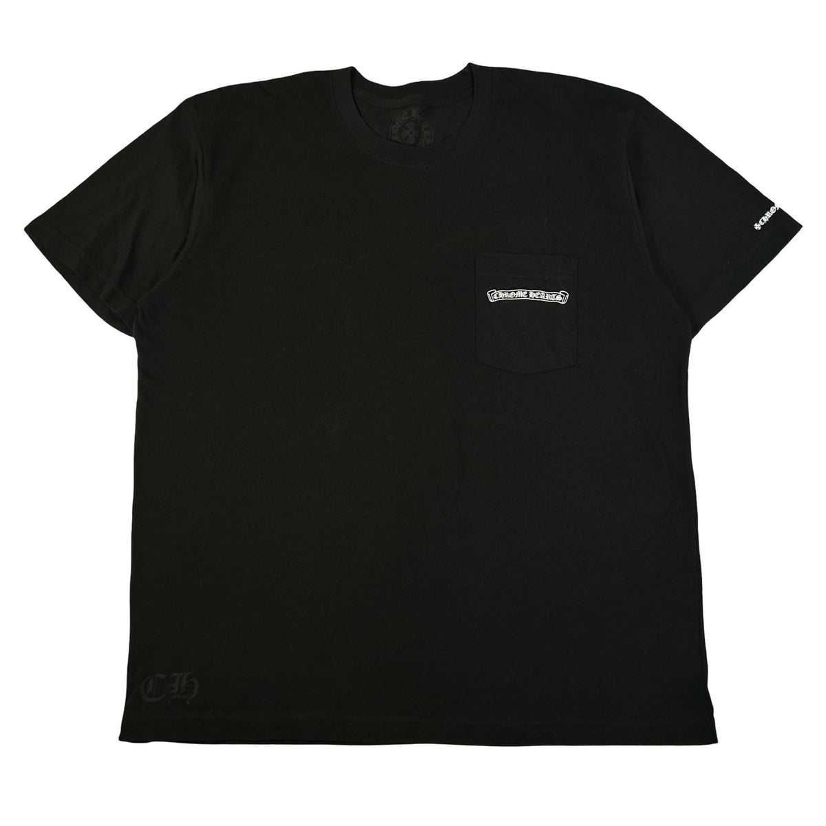 Chrome Hearts Scroll Logo Pocket T-shirt Black [USED] - XL (Used)