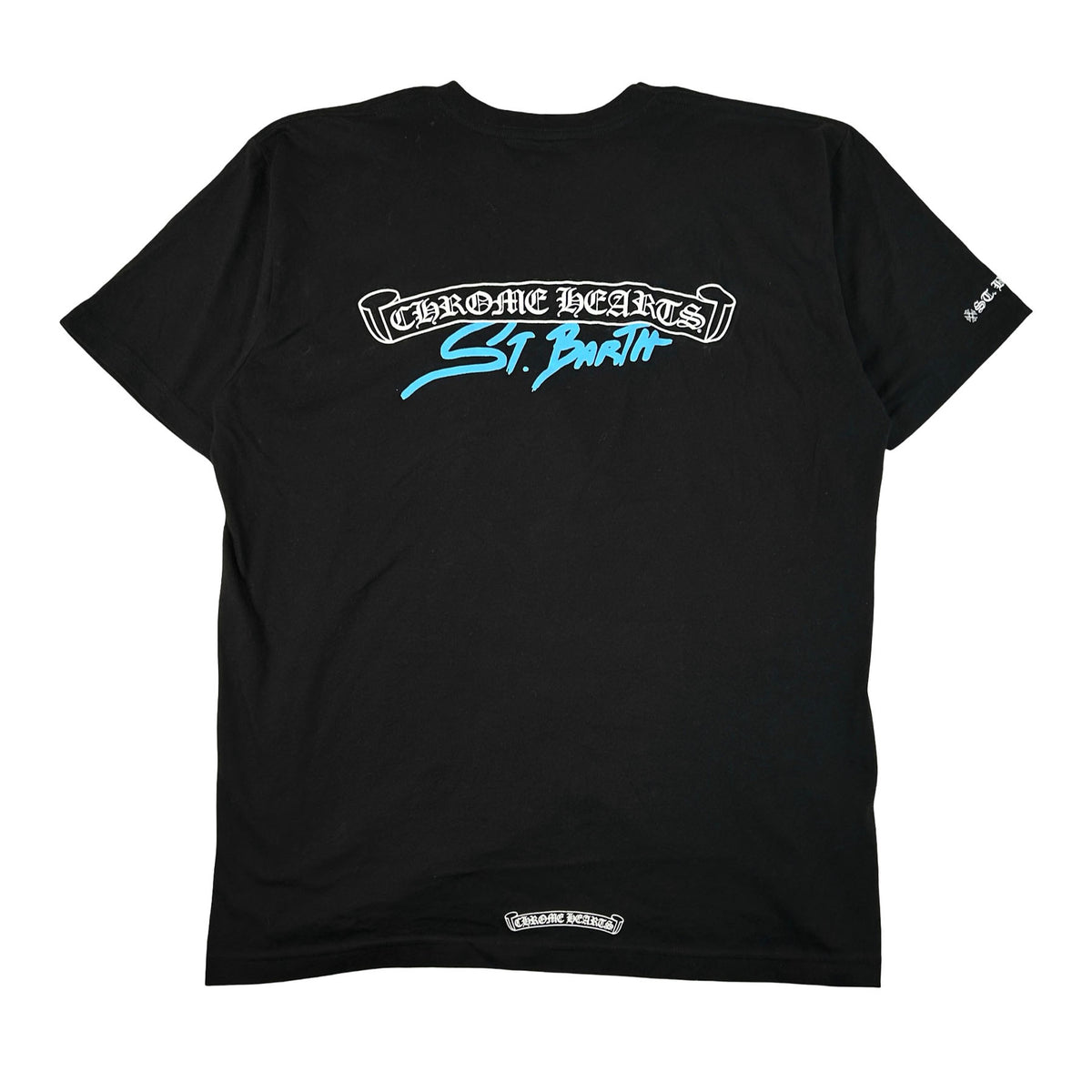 Chrome Hearts St. Barth Scroll Logo Short Sleeve T-Shirt Black [USED] - XL (Used)