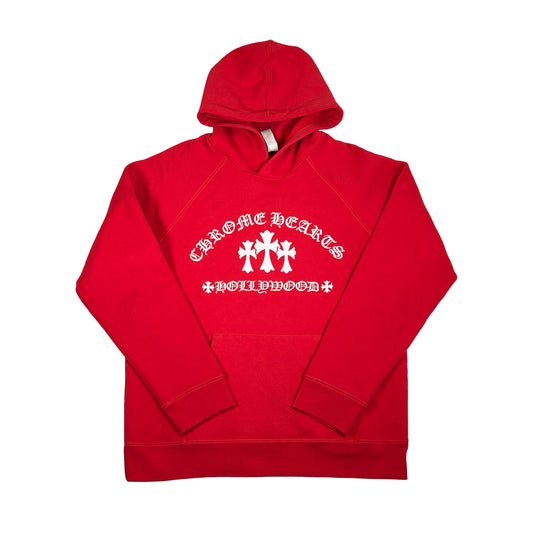 Chrome Hearts Red King Taco Embroidered Triple Cross Hoodie [USED] - L (Used)