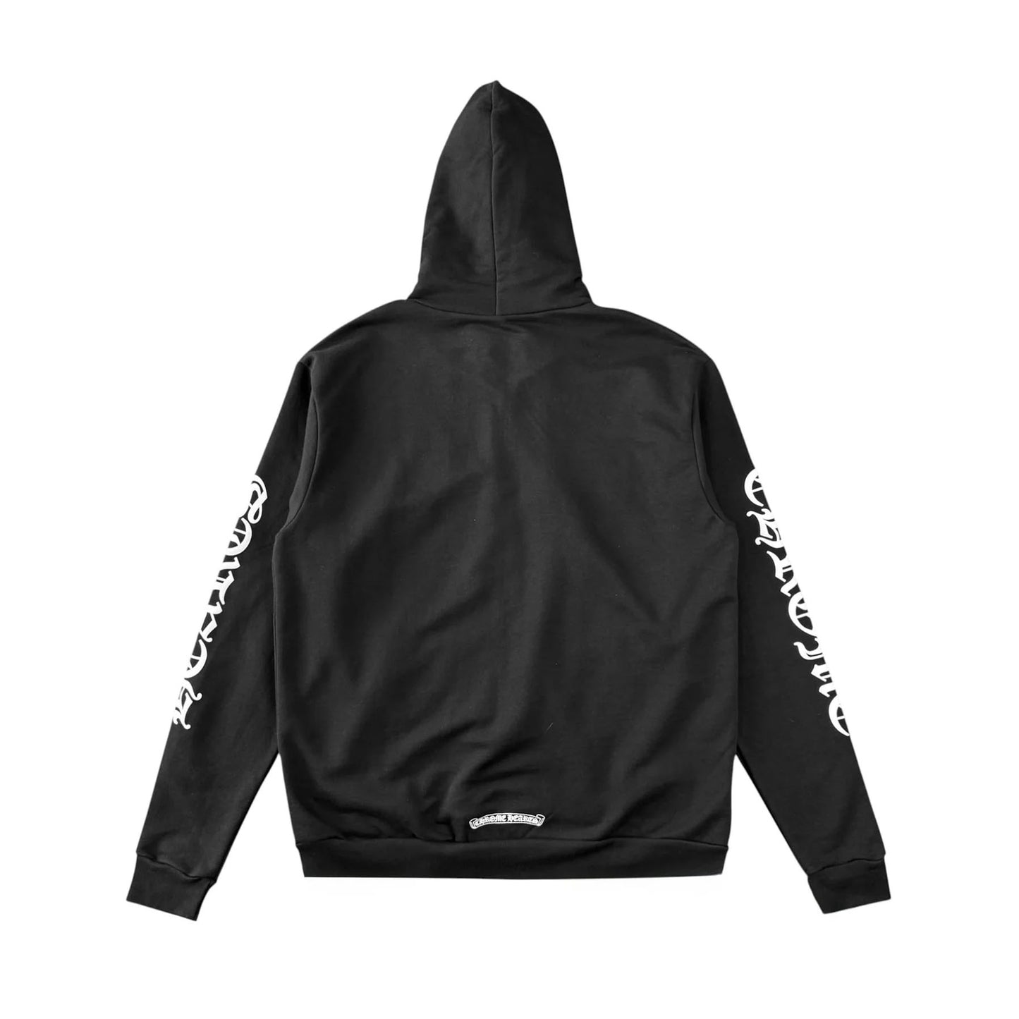 Chrome Hearts Vertical Logo Zip Up Hoodie Black/White Thermal Lined