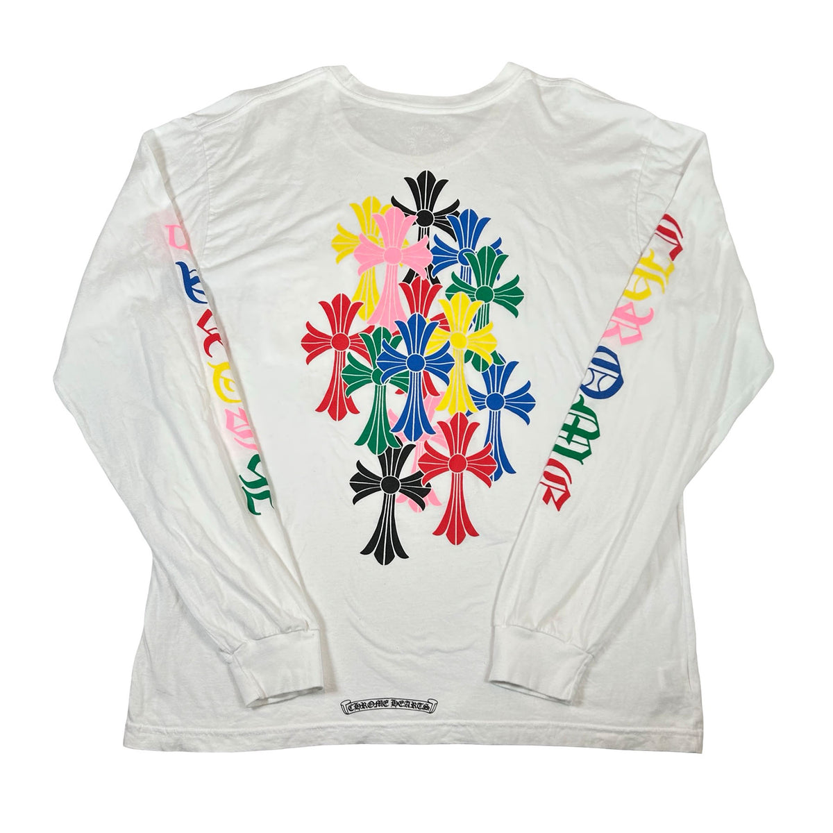 Chrome Hearts Multi Color Cross Cemetery L/S T-shirt White [USED] - XL (Used)