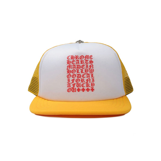 Chrome Hearts Eyechart Trucker Hat Yellow/White/Red