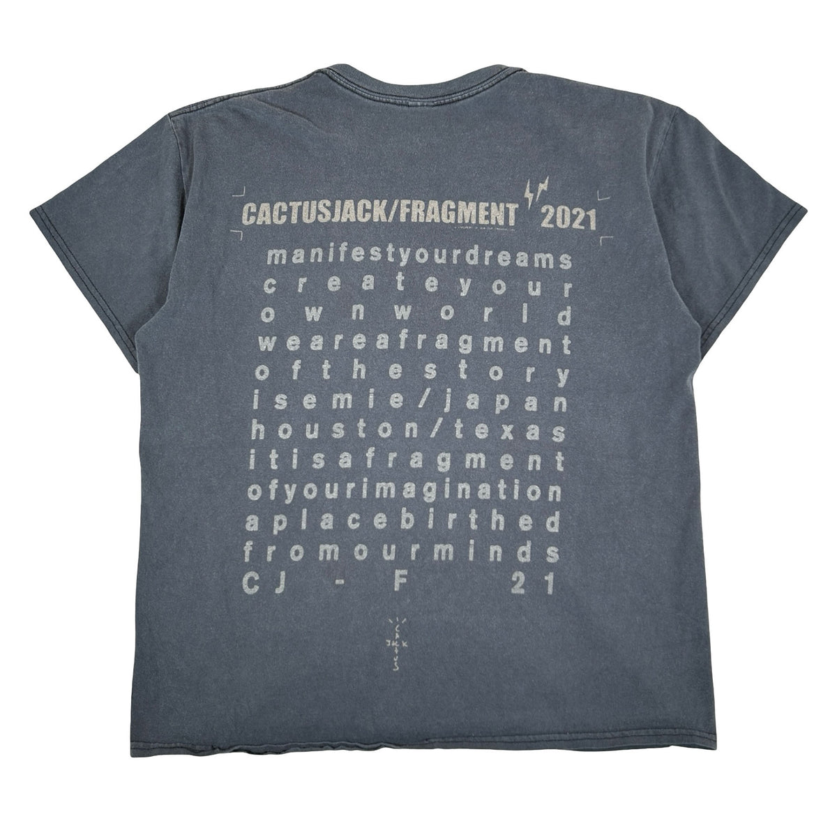 Travis Scott Cactus Jack For Fragment Create T-shirt Washed Black [USED] - L (Used)
