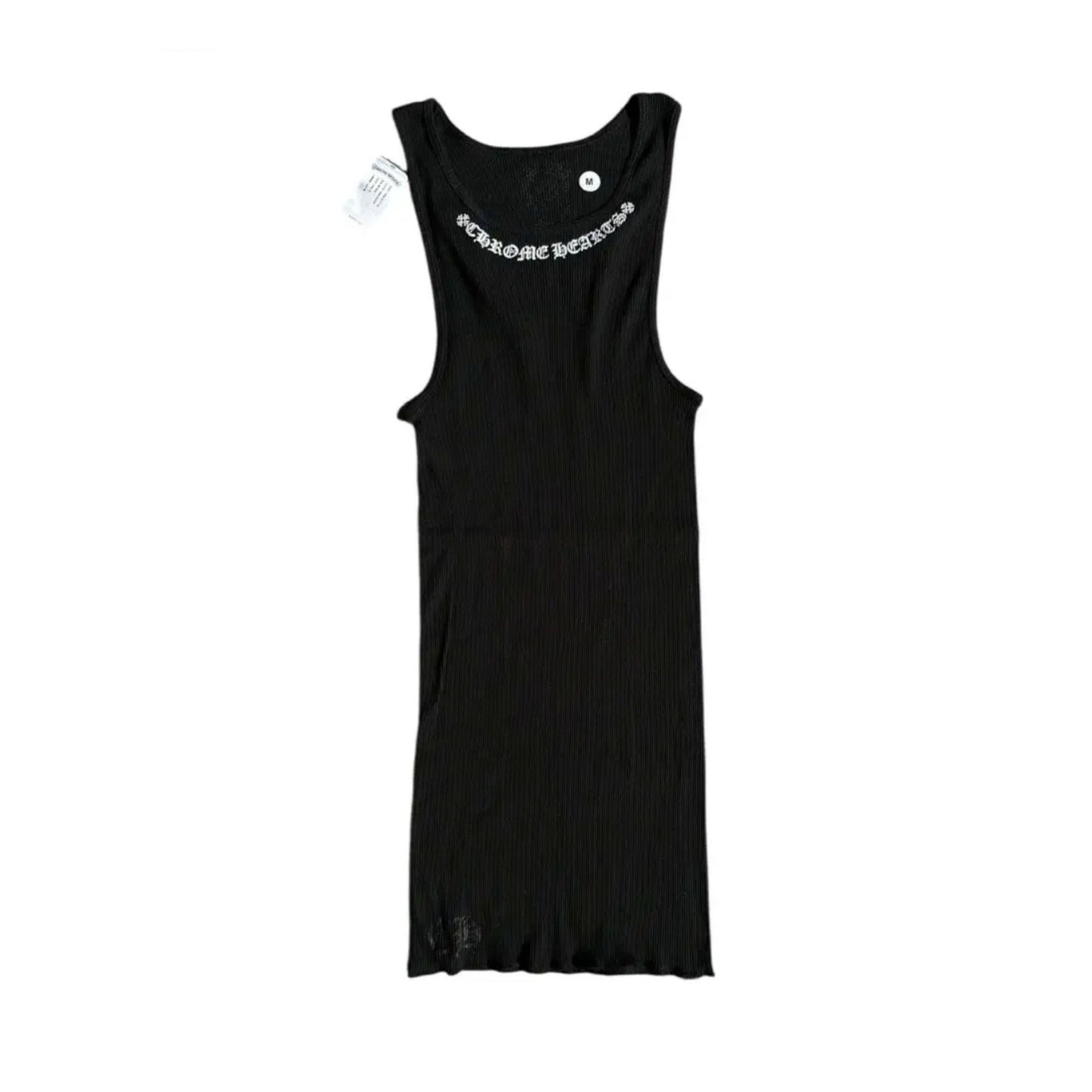 Chrome Hearts Black Collar Logo Scroll Tank
