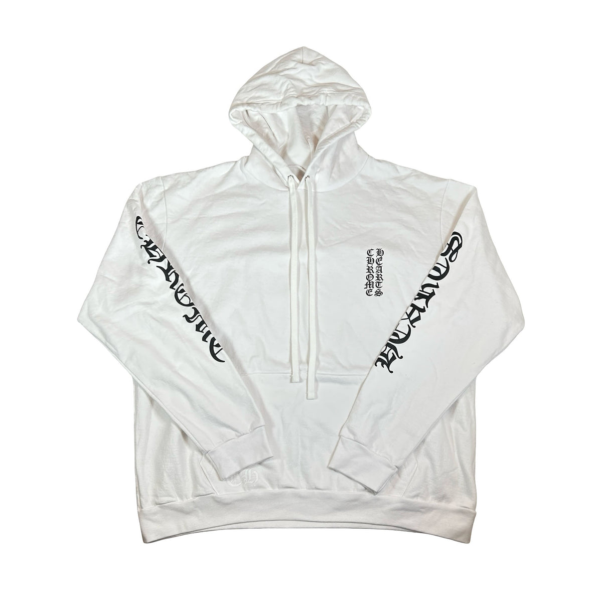 Chrome Hearts Vertical Logo Hoodie White [USED] - XL (Used)