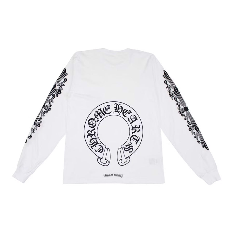 Chrome Hearts Floral Horseshoe L/S T-shirt White