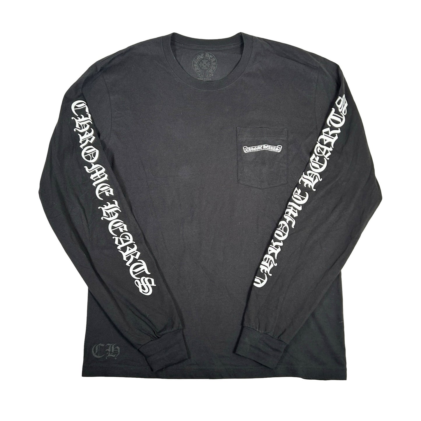 Chrome Hearts Scroll Logo L/S Pocket T-shirt Black [Used] - L (Used)