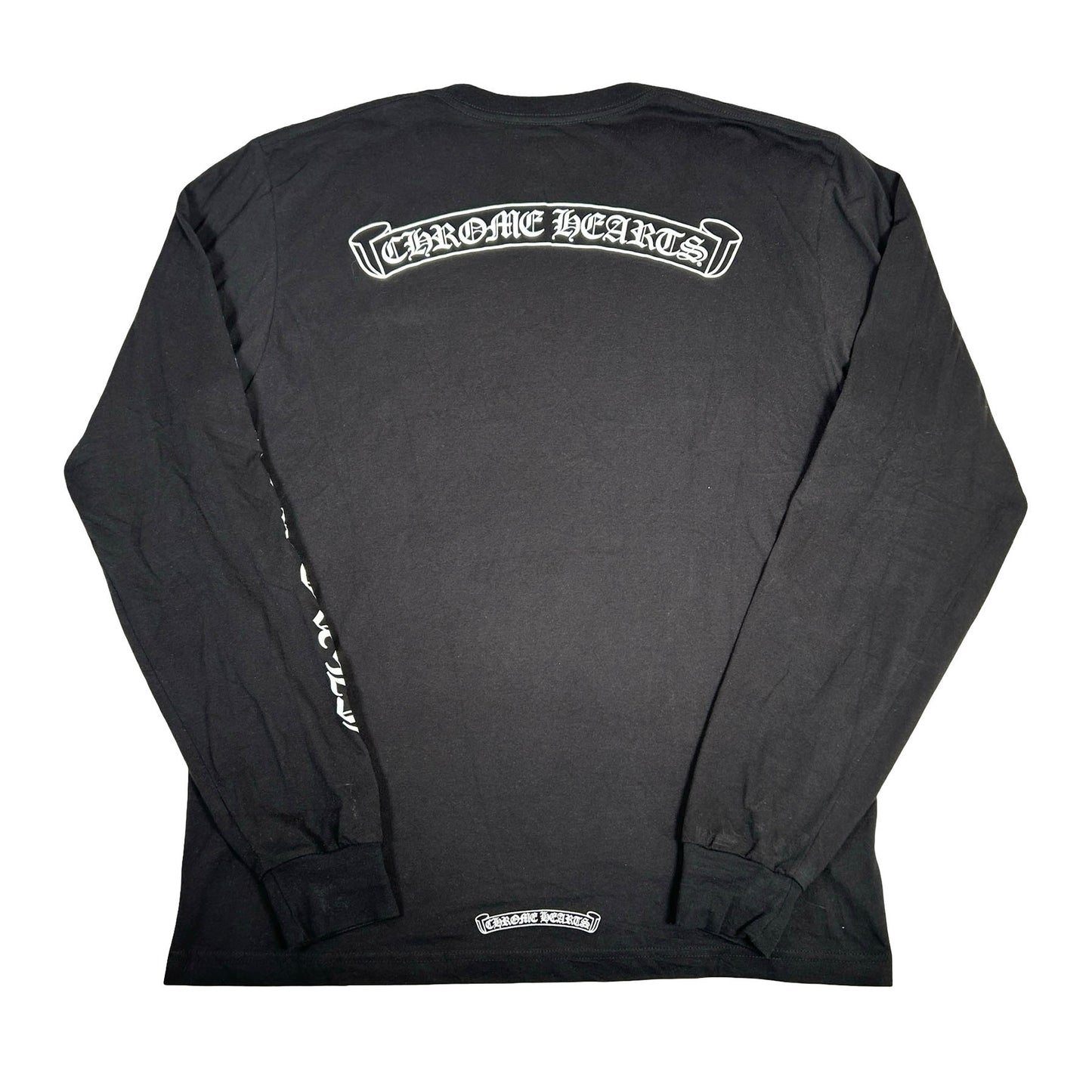Chrome Hearts Scroll Logo L/S Pocket T-shirt Black [Used] - L (Used)