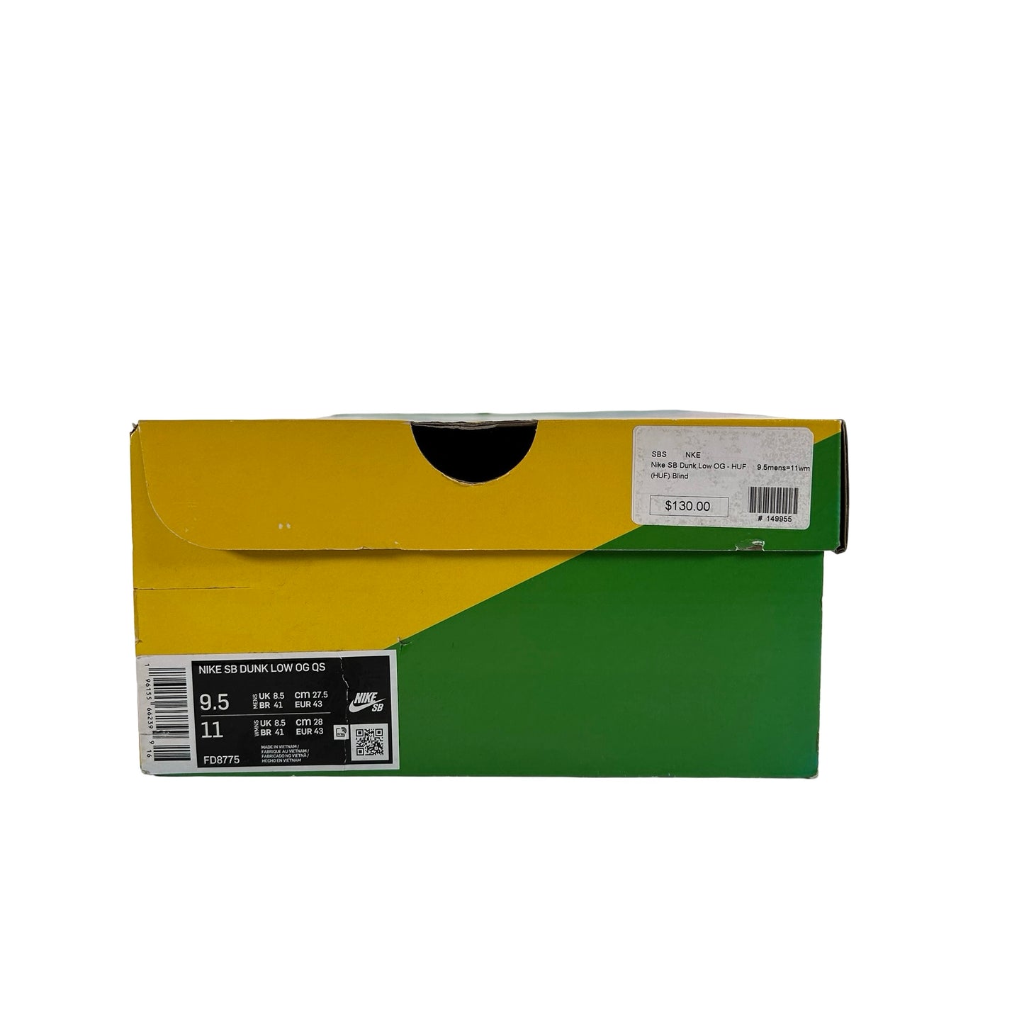 FD8775 001 Nike SB Dunk Low HUF San Francisco [USED] - 9.5 M (Used)
