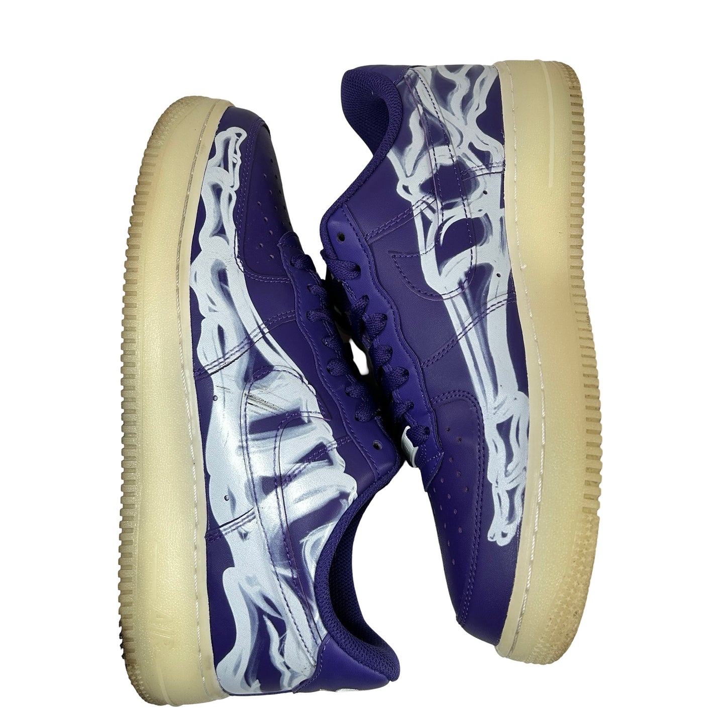 CU8067 500 Nike Air Force 1 Low '07 QS Purple Skeleton Halloween [USED] - 8.5 M (Used)