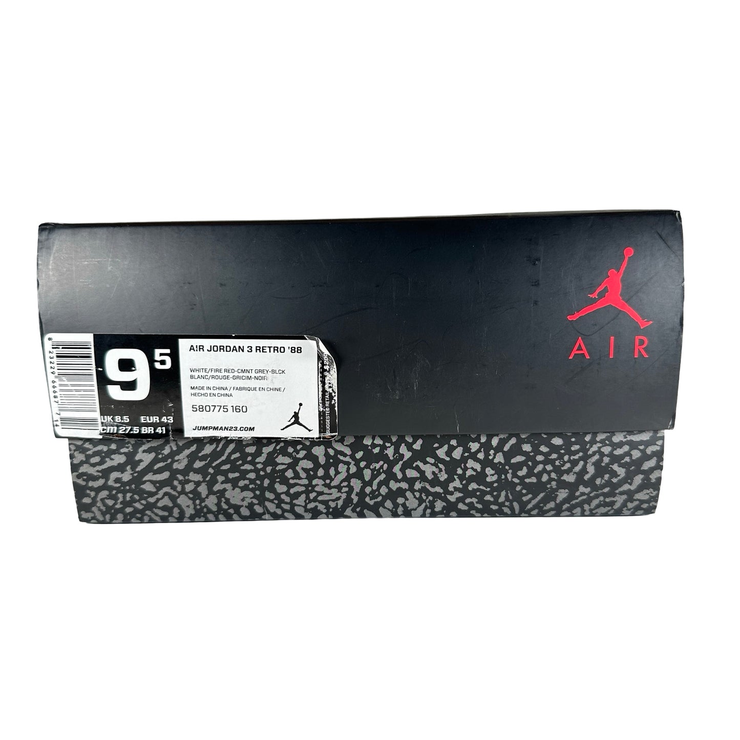 580775 160 Jordan 3 Retro White Cement '88 Dunk Contest (2013) - 9.5 M (Used)
