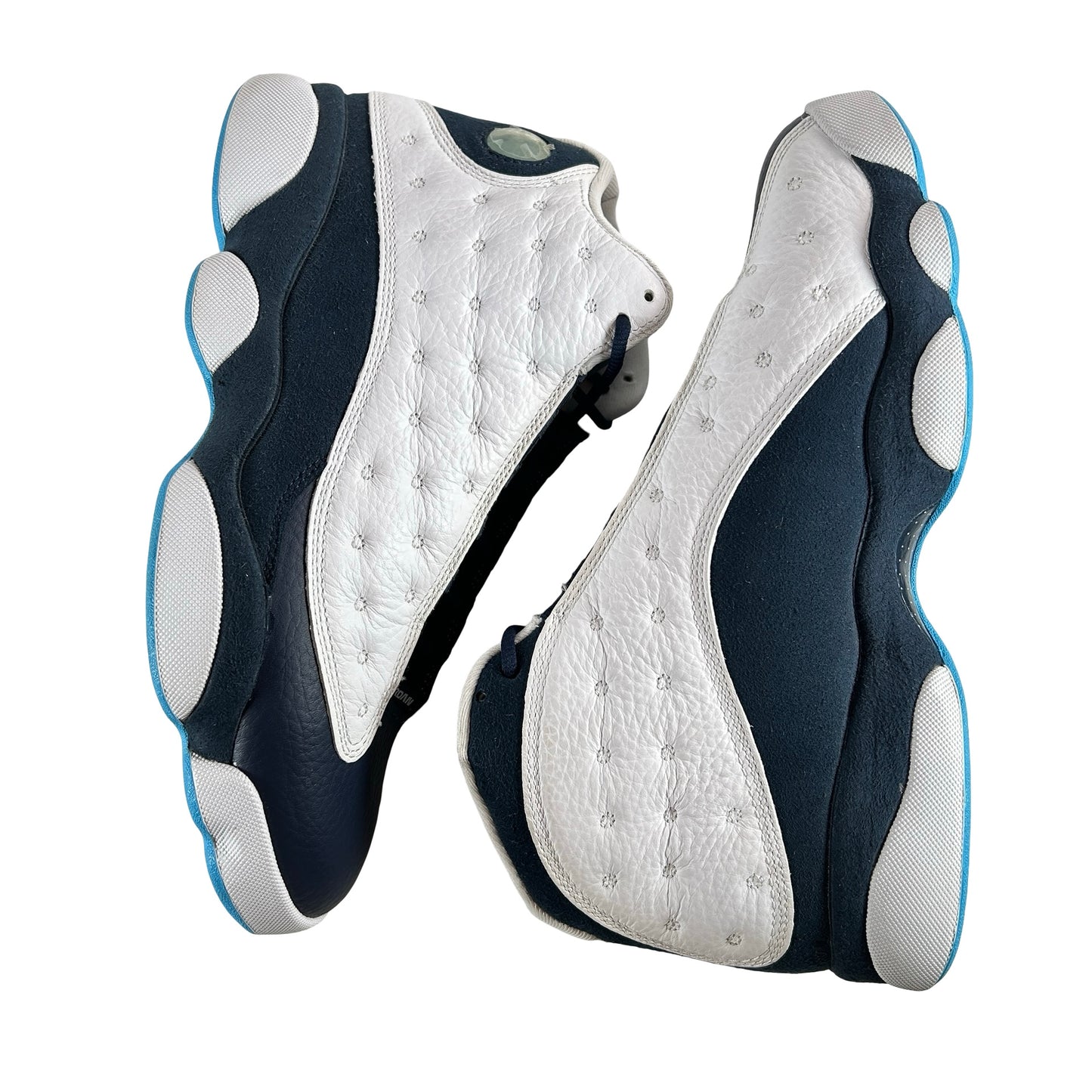 414571 144 Jordan 13 Retro Obsidian Powder Blue White [USED] - 9.5 M (Used) (Replace Box)