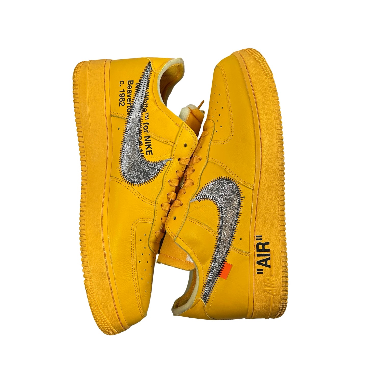 DD1876 700 Nike Air Force 1 Low Off-White ICA University Gold [USED] - 12 M (Used)